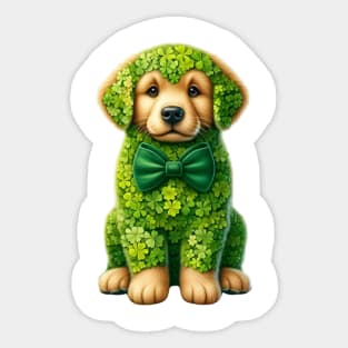 Clover Golden Retriever Dog St Patricks Day Sticker